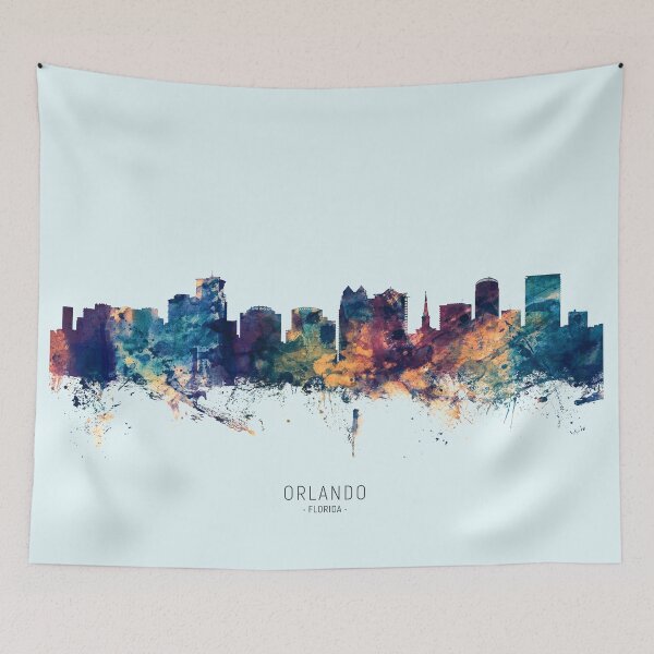 Aperçu de l'œuvre Orlando Florida Skyline créée et vendue par ArtPrints.