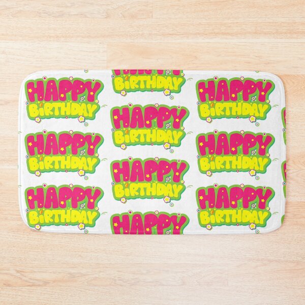 Item preview, Birthday cake, Yellow and Pink Happy Birthday, happy birthday designed and sold by Bashar-Design.