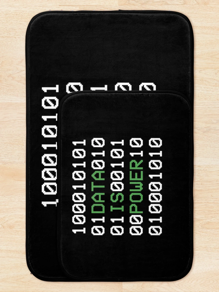 Thumbnail 5 of 6, Bath Mat, Data binary code hacker programmer designed and sold by RJ-Art.