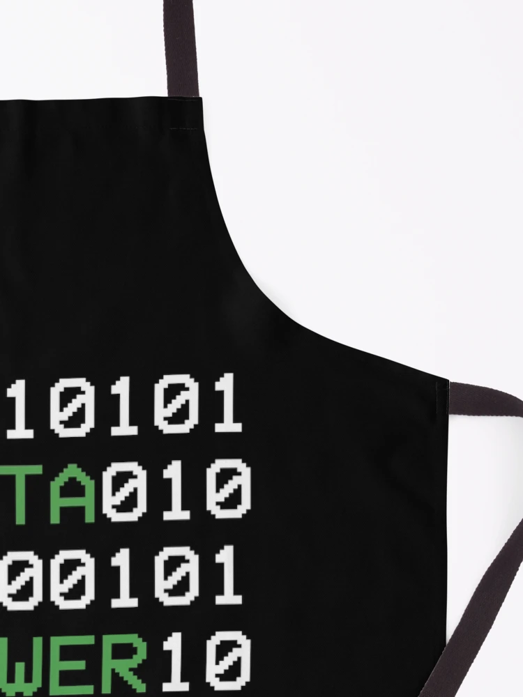 Thumbnail 3 of 6, Apron, Data binary code hacker programmer designed and sold by RJ-Art.