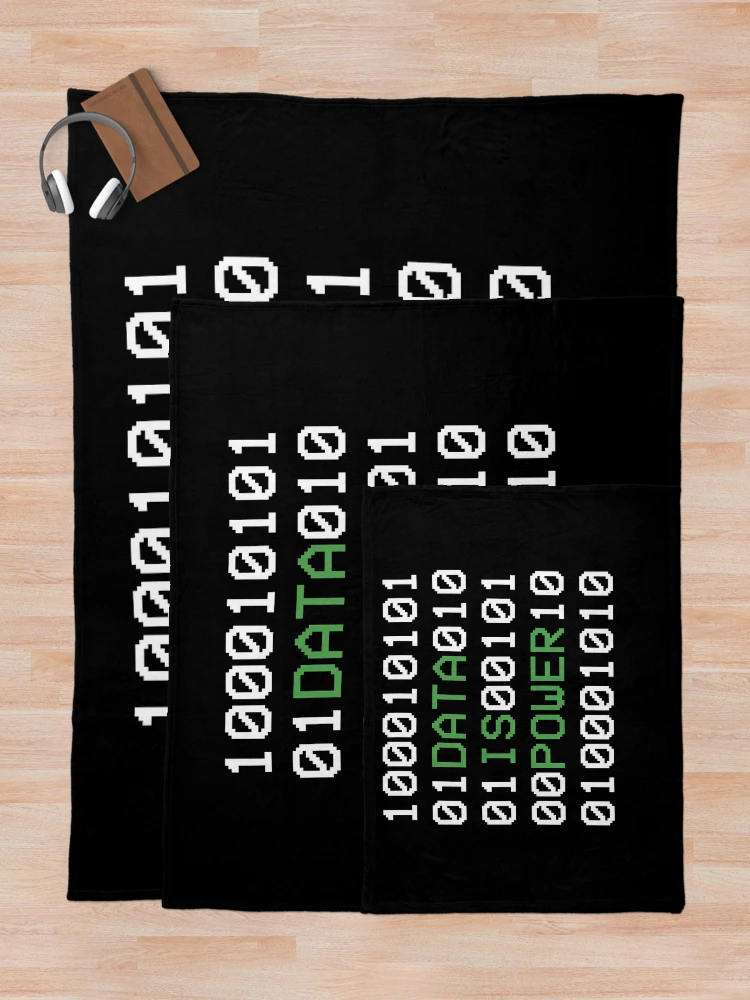 Thumbnail 5 of 6, Throw Blanket, Data binary code hacker programmer designed and sold by RJ-Art.