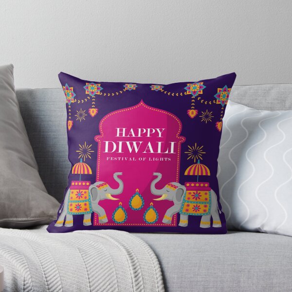 Happy Diwali - Festival Of Lights Throw Pillow