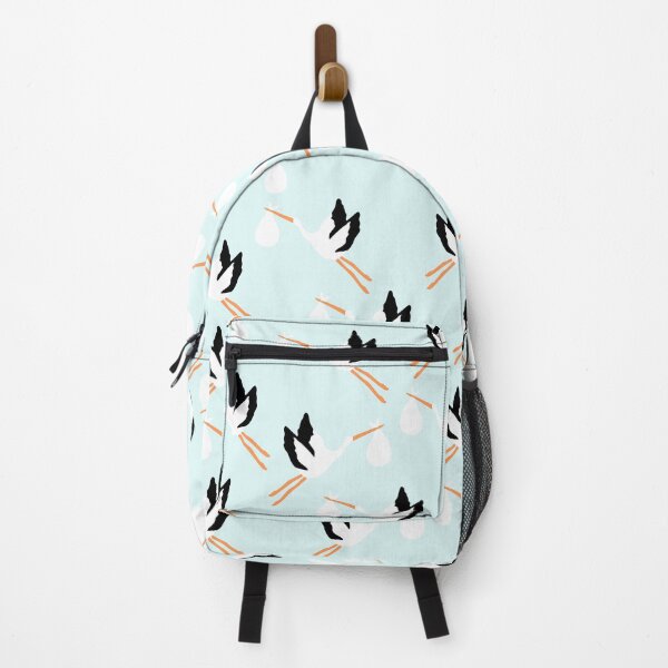Item preview, Cute Stork Print on Blue Background designed and sold by kapotka.