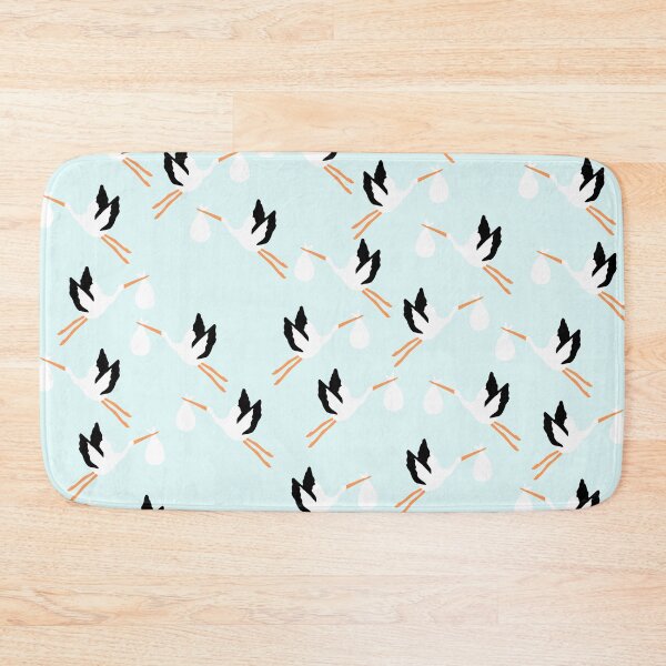 Item preview, Cute Stork Print on Blue Background designed and sold by kapotka.