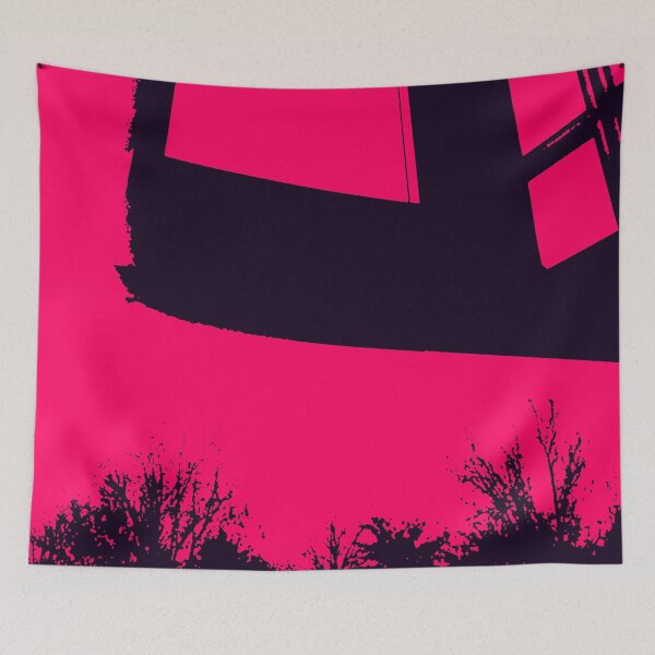 Item preview, Neon Pink Sky Through Hanging Window With Trees designed and sold by ClickForMore.