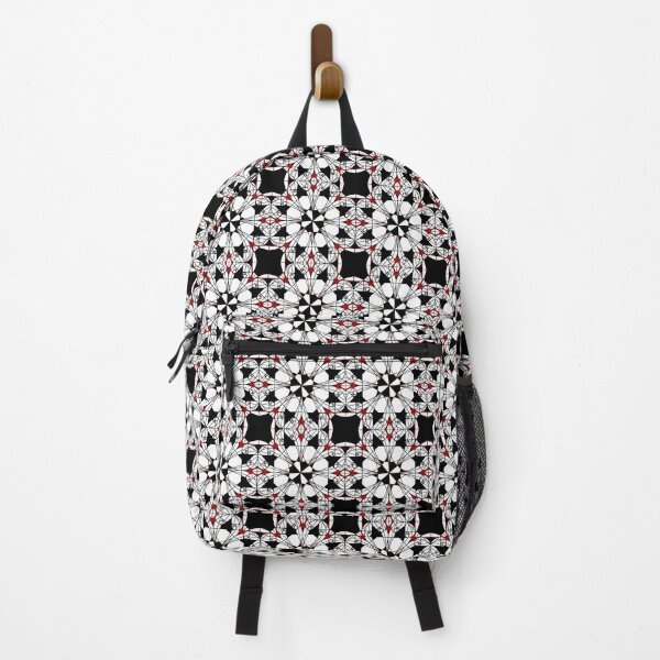 Item preview, Geometric Flower Pattern - seamless golden rule geometric pattern with red and black on white background. designed and sold by BDLVandFriends.