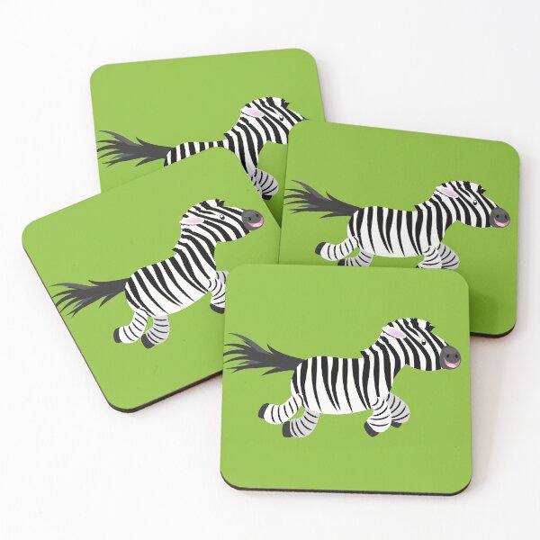 Item preview, Cute funny zebra running cartoon illustration designed and sold by FrogFactory.
