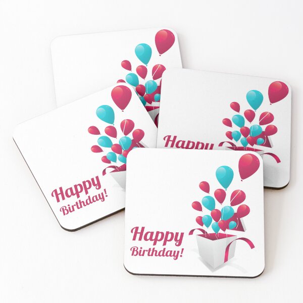 Item preview, Birthday cake Greeting card Gift, Happy Birthday Text Sticker, balloons with happy birthday text overlay designed and sold by Bashar-Design.