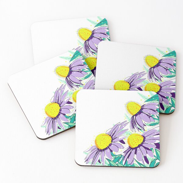 Item preview, Violet Echynacea Flowers in Menthol Green Leaves designed and sold by KlaraMacinka.
