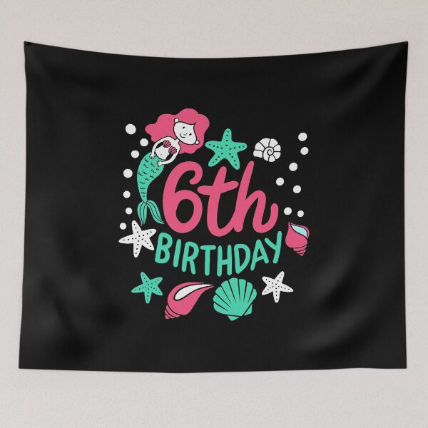 Item preview, 6th Birthday Mermaid Gift For Girls Turning 6 designed and sold by haselshirt.
