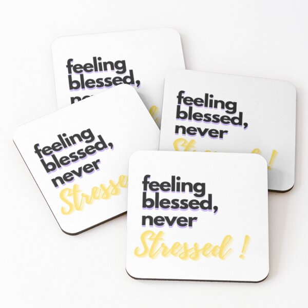Item preview, MINIMALIST TEXT-feeling blessed never stressed designed and sold by YOJHaven.
