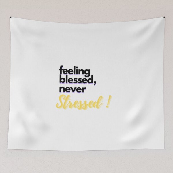 Item preview, MINIMALIST TEXT-feeling blessed never stressed designed and sold by YOJHaven.