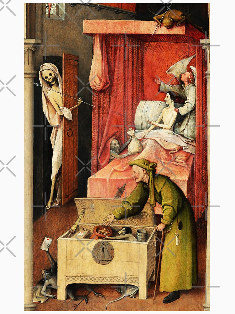 &quot;HIGH RESOLUTION Death and the Miser Hieronymus Bosch&quot; Tshirt by