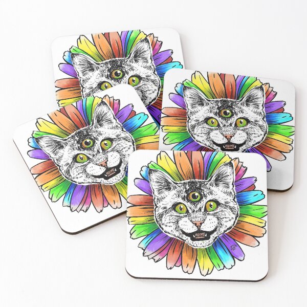 Artikelvorschau, Flower Power Kitty Kat entworfen und verkauft von InsomniaHeadArt.