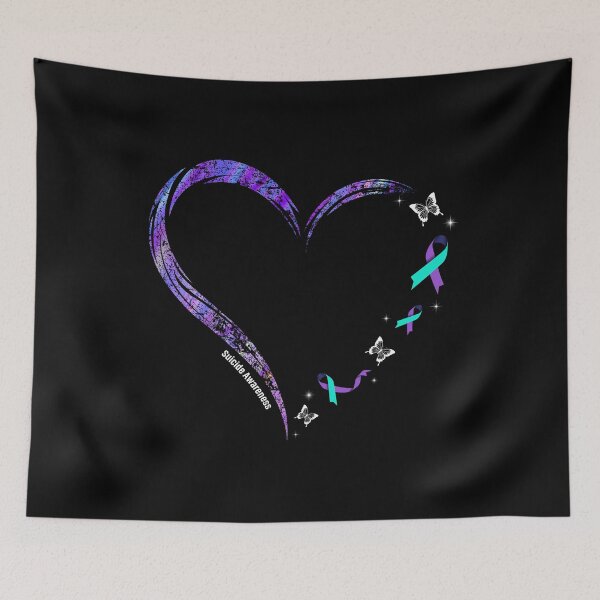 Item preview, Best Suicide Prevention Warrior Heart Birthday Shirt Ribbon Butterfly Awareness T Shirt designed and sold by tuanitus.