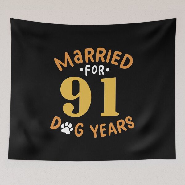Item preview, 13th Wedding Anniversary, Married For 91 Dog Years designed and sold by haselshirt.