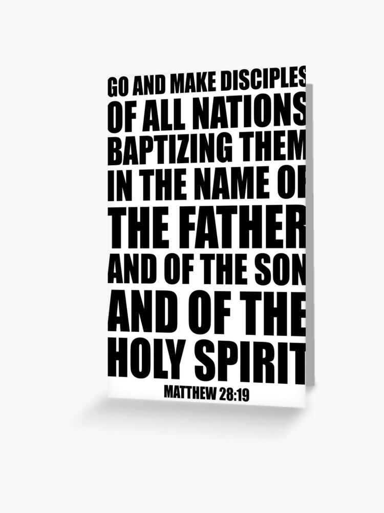Tarjetas de felicitación « bautizándolos en el nombre del Padre y del Hijo  y del Espíritu Santo.» de CoveredByTees | Redbubble