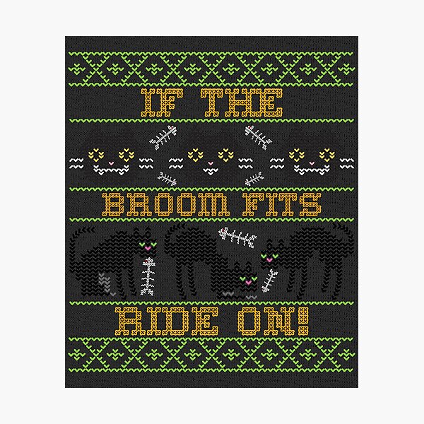 Item preview, If The Broom Fits Ride On! | Halloween Holiday | Scary Knitted Design designed and sold by Ainbowz-Artwork.