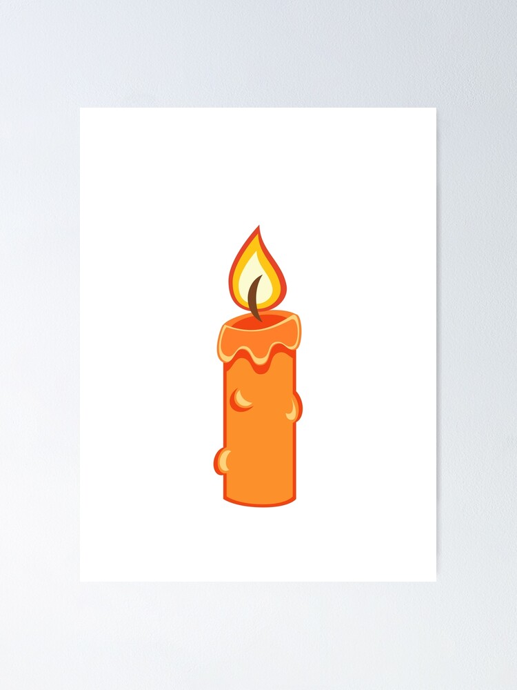 Póster «Estilo de dibujos animados de velas. Vela encendida con cera  derretida.» de TashaVector | Redbubble
