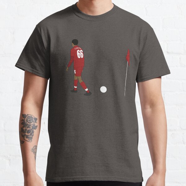 Vista previa del artículo con la obra «Liverpool Trent Alexander Arnold Corner tomado rápidamente», diseñado y vendido por thebcarts.