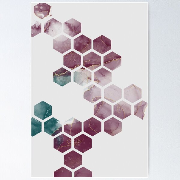 Item preview, Hexagonal Alcohol Inks  designed and sold by Amy Hannaford.
