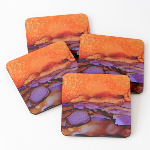 Item preview, Sundown - Orange Purple Abstract Ink Painting designed and sold by Michelle Wrighton.