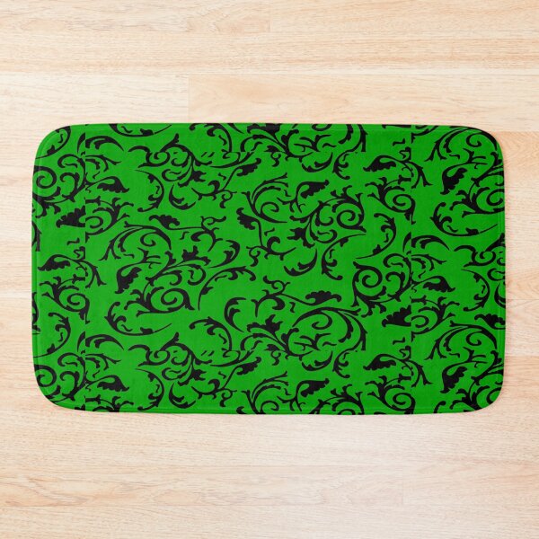 Item preview, ARABIATA 15 bis green black patterns Morocco Essaouira flowers leaves design arabesques scrolls decor designed and sold by dragonemma.