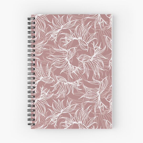 Item preview, Frosty leaves 3. Winter. White leaves line seamless pattern on dark beige pink. Wild herbs.Autumn leaf fall.  Wild life designed and sold by Yulia Chepurova.