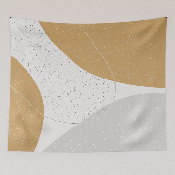 Item preview, Minimalist Abstract Shapes in Burnt Honey Orange and Soft Light Gray  designed and sold by kasamor.