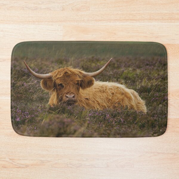 Item preview, Highland Cow Resting Among The Heather designed and sold by rawshutterbug.