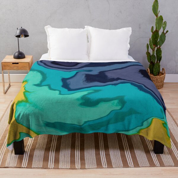 Item preview, Abstract Art - Marble - Blue Aqua Yellow designed and sold by Geometricshow.