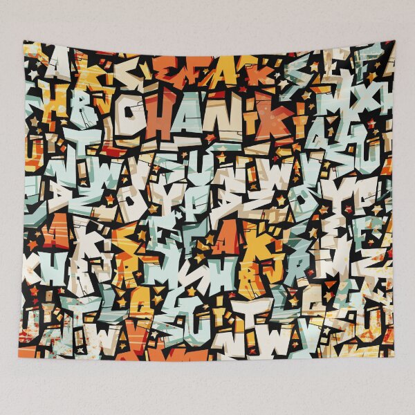 Item preview, colorful graffiti style pattern - alphabet letters, seamless  Design designed and sold by ohaniki.