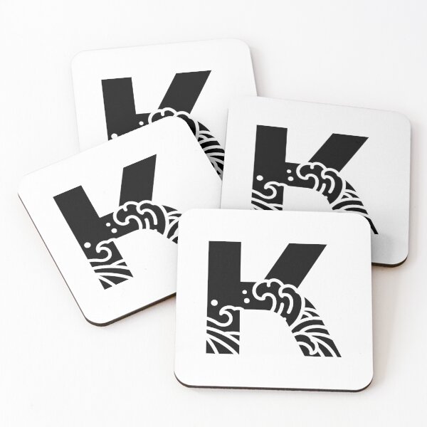 Item preview, The great wave off kanagawa letter K designed and sold by WelcomeToJapan.