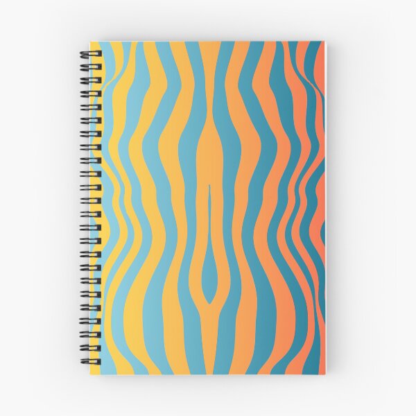 Item preview, Wavy Strips of Teal Green and Orange Red Shades Pattern designed and sold by yappei.