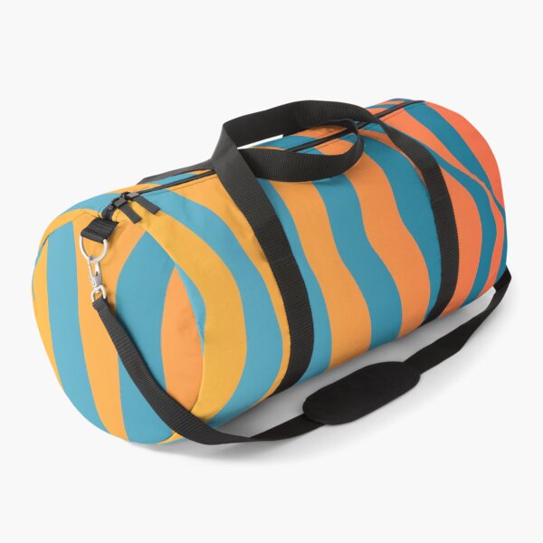 Item preview, Wavy Strips of Teal Green and Orange Red Shades Pattern designed and sold by yappei.