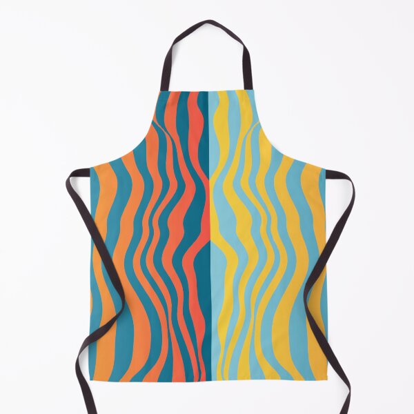 Item preview, Wavy Strips of Teal Green and Orange Red Shades Pattern designed and sold by yappei.