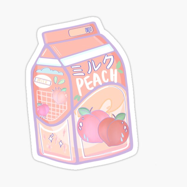 Kawaii peach milk 90s japanese aesthetic' Sticker