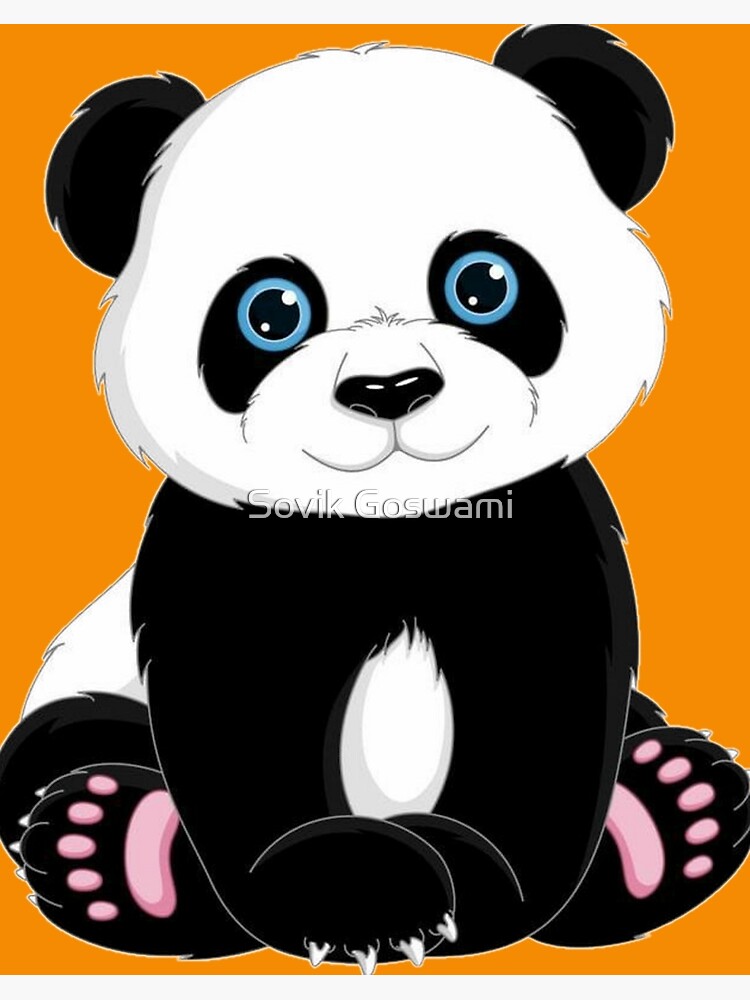 Cute Baby Panda Sitting Art Board Print By Sovikgoswami Redbubble