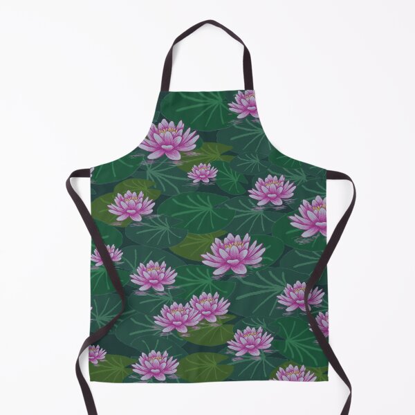 Item preview, pink water lilies green pattern designed and sold by FVO-italydesign.