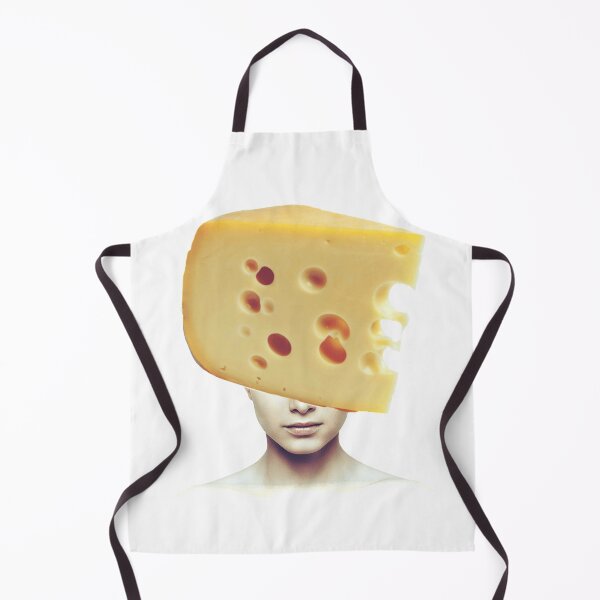 Item preview, Swiss Cheese Head Portrait, minimalist food collage art designed and sold by avit1.
