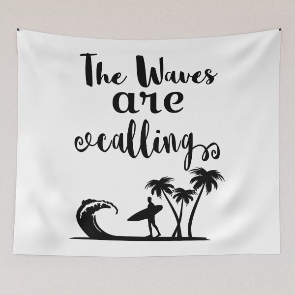 Item preview, The Waves Are Calling, Silhouette Of Surfer And Beach designed and sold by 4AllTimes.