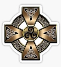 Gold Celtic Cross Sticker