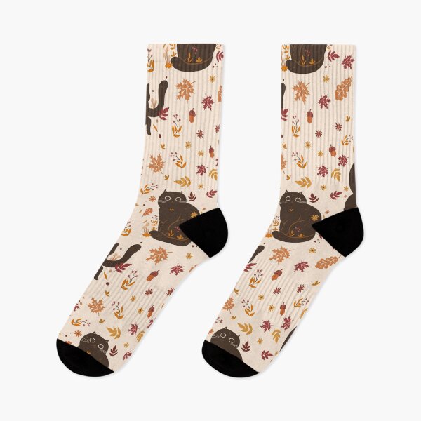 Item preview, pattern with cute autumn cats designed and sold by burbura.