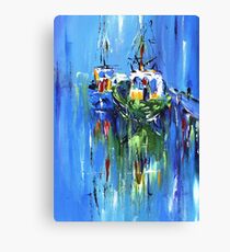 Semi abstract boats Canvas Print