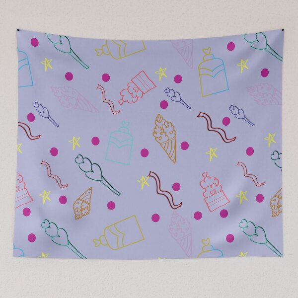 Item preview, Ice cream silhouettes on lavender background designed and sold by Sreepriya Jayesh.