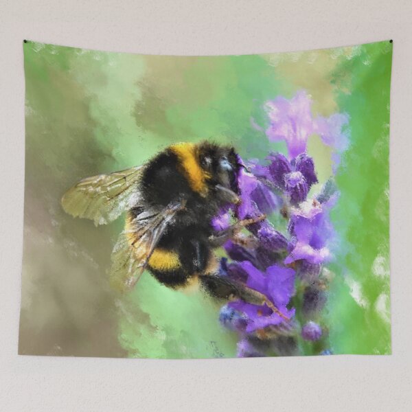 Item preview, Bumble bee on lavender flower nature picture designed and sold by Julieford.