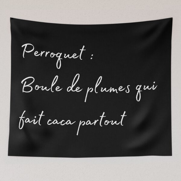 Item preview, Parrot, Bird poop everyere french quote white designed and sold by L'Atelier Oranjade.