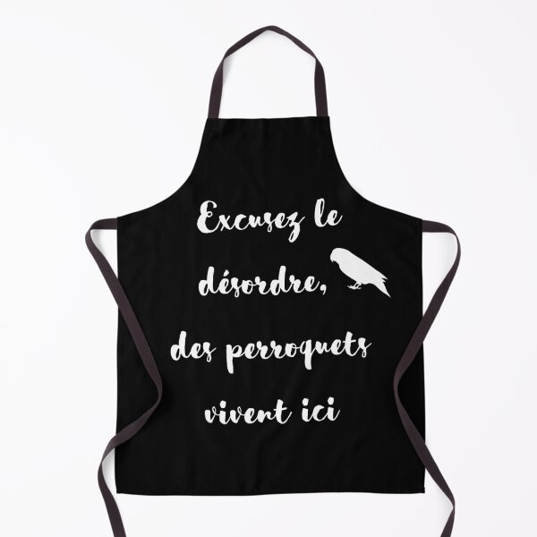Item preview, sorry for the mess, parrot lives here french quote white designed and sold by L'Atelier Oranjade.