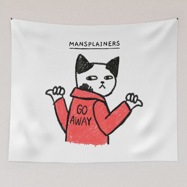 Item preview, Mansplaining - Feminist Cat designed and sold by NoBra-Store.