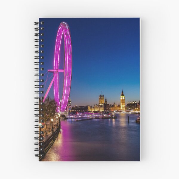Item preview, Stunning clear night blue sky with Big Ben, London Eye, Thames River at Night designed and sold by HTPOP.